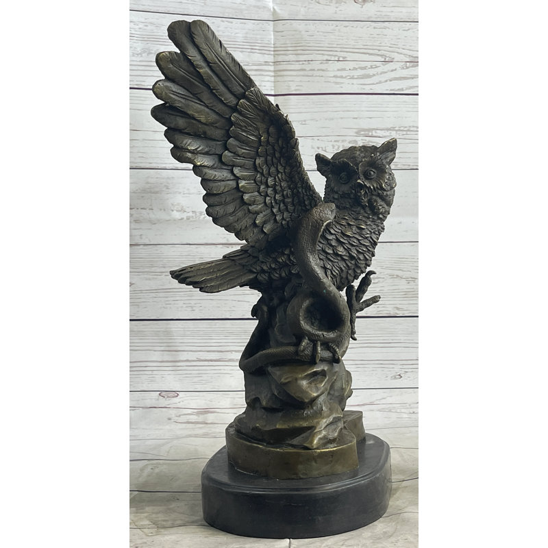 Sculpture Dionatta hibou et serpent