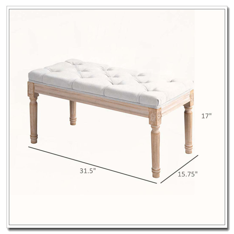 Banc de chambre rembourré à l'extrémité du lit