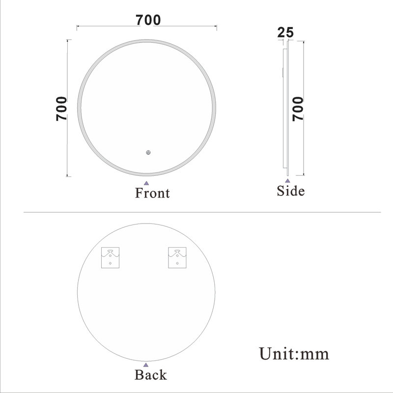Coddy Round Mirror, 70cm x 70cm