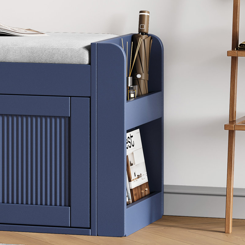 Banc de rangement Modern Farmhouse, Marine, L 42,6 po x P 13,7 po x H 17,7 po (avec support de