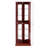 Lighted Cabinet For Corner - Mirrored Back Adjustable Shelves Cherry Collectables Storage Curio Tempered Glass Lights Soft Cloth Clean
