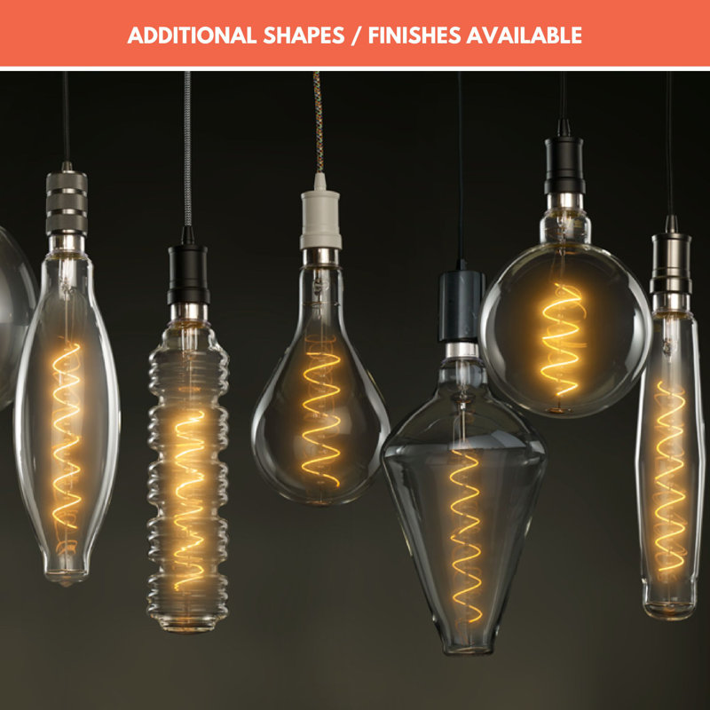 Oversized Clear Spiral Filament LED Edison Bulb, 12.68 inches