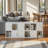 24" White Cube Storage Organizer w/ Sliding Door - Stackable Modular Bookshelf & Storage cabinet