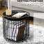 2 tables basses rondes avec panier en acier, plateaux amovibles, rangement dans le salon, noir, peu encombrant et polyvalent, tables de bout empilables pour l'enchantement, noir
