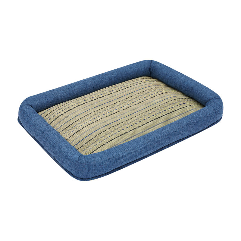 Lit pour animal de compagnie, lit pour animal de compagnie Natural Rush Grass, tapis rafraîchissant pour chien et chat avec base antidérapante et support pour articulations