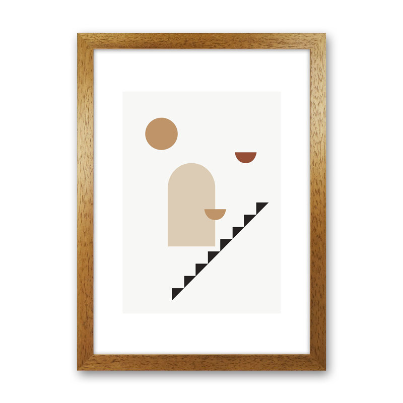 Mica Sand N26 1 Piece Wall Art, 84cm H x 59.4cm W x 3cm D, Oak Framed