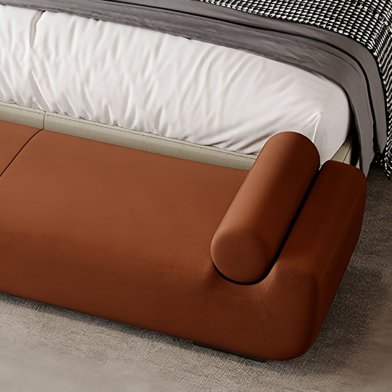 Banc rembourré en tissu Stylish, H 23,62 po x l 70,86 po x P 23,62 po, Orange