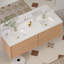 Duracast 72 po X 19,48 po Dessus de meuble-lavabo double à quartz intégré avec trous de robinet d'évier (sans armoire)