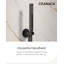  Système de douche thermostatique Tinian avec panneau de commande divisé, pomme de douche double 12 po et 6 po, douche à main en noir mat-87415221