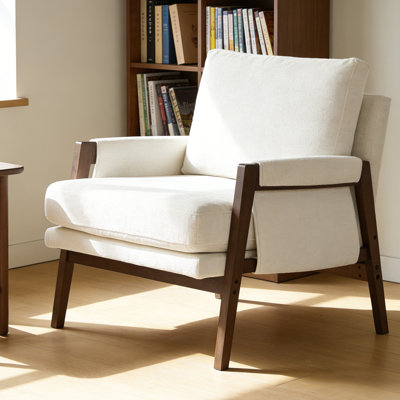 Brayven Wood Upholstered Armchair