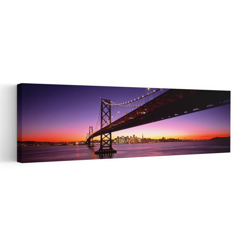 Bay Bridge, San Francisco, Ca, États-Unis, art contemporain abstrait, art mural, H 12 po x l 36 po