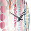 Horloge murale rayée bleue et rose-101235002