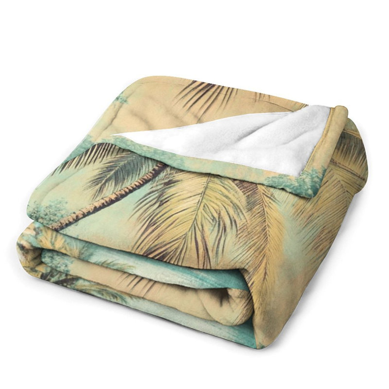 Jeté en flanelle Palm Tree par Tranquil Lagoon, 30x40in