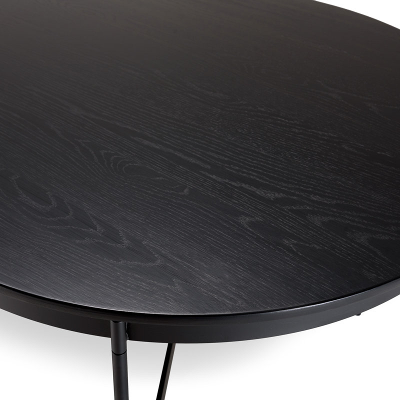 Ilmie Oak Oval Metal Base Dining Table