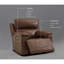 Fauteuil inclinable électrique en cuir de 109 cm (43 po) avec fonction zéro gravité, port USB intégré et appui-tête réglable-1140928470