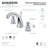 Kingston Brass Paris Two-Handle 3-Hole Deck Mount Widespread Bathroom Faucet with Retail Pop-Up Drain-25314025