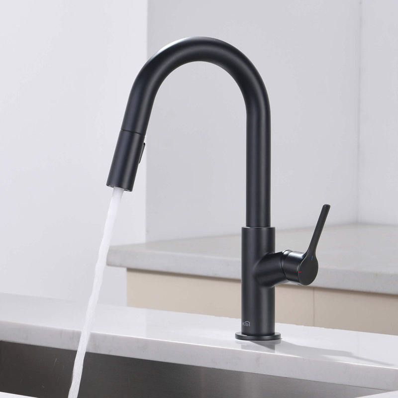 Robinet de cuisine KIBI Fusion avec distributeur de savon, Noir mat