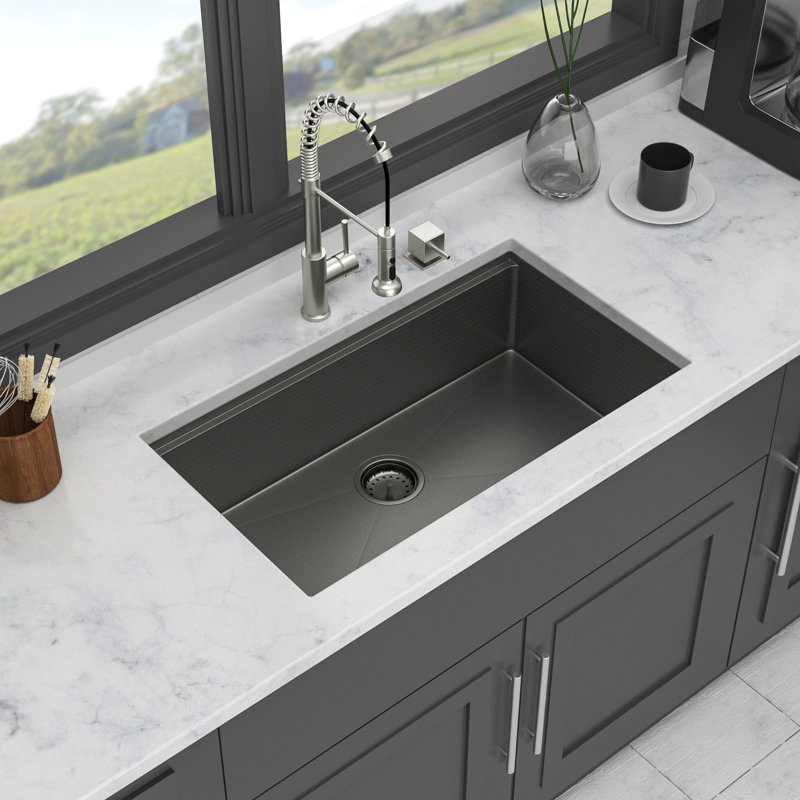 33" Undermount Kitchen Sink - 33*19 Inch Single Bowl 16 Gauge Stainless Steel Ledge Workstation Kitchen Sinks