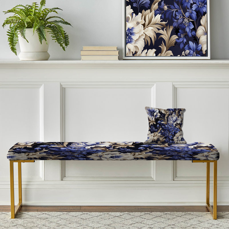 Banc en tissu d'ameublement floral Regal