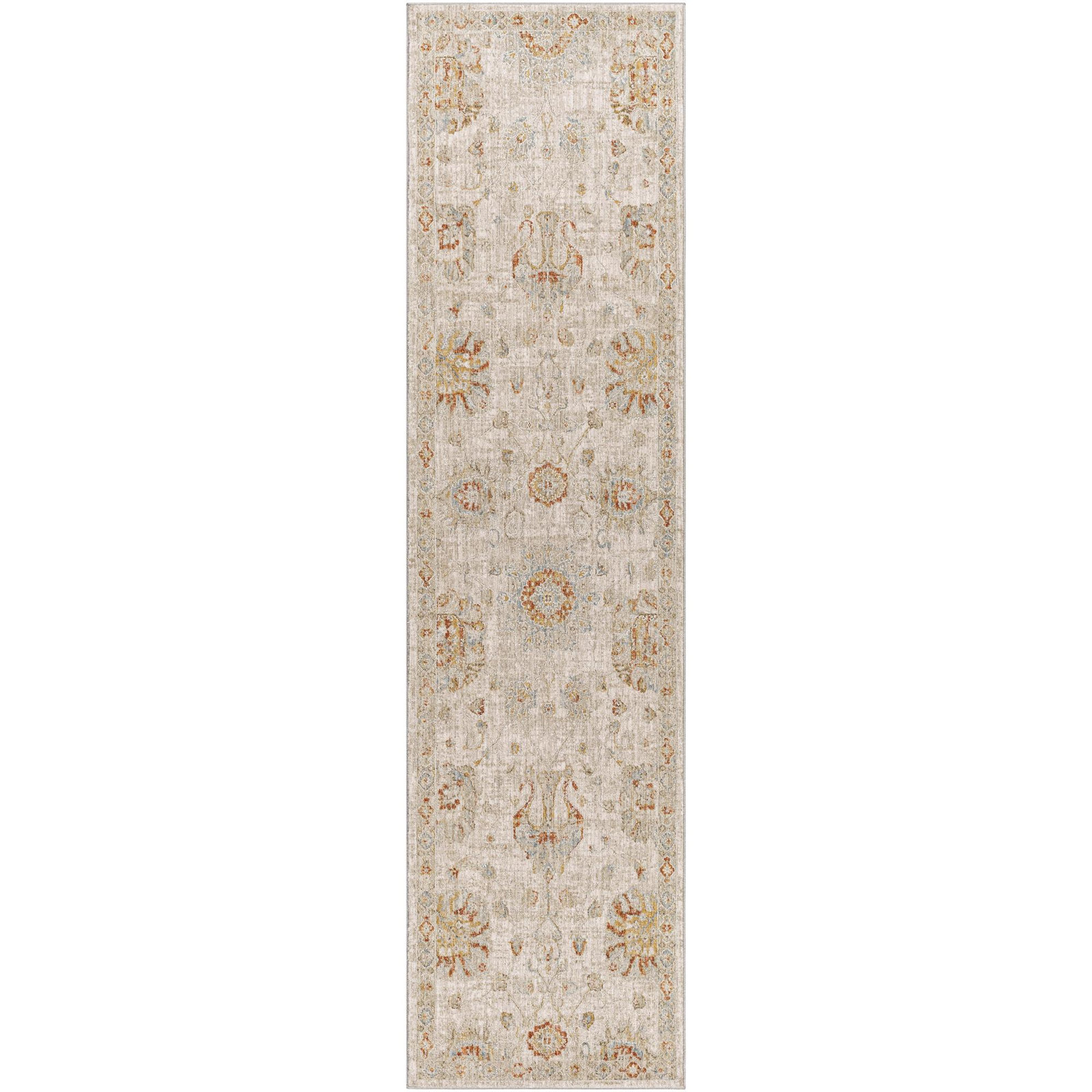Conlan Beige/Orange/Gray Rug, Runner 2'7" x 10'