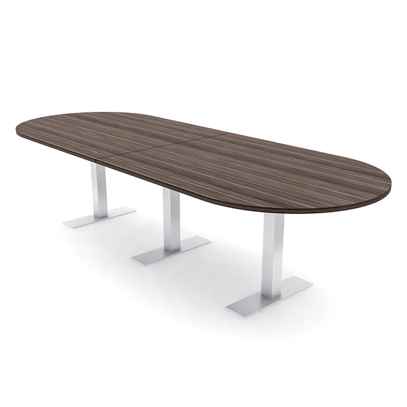 Table de conférence Parinka, L 144 po x l 48 po, Eucalyptus naturel, Argent argent