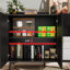 Buffet 47 po, commode moderne 4 portes avec tablettes réglables