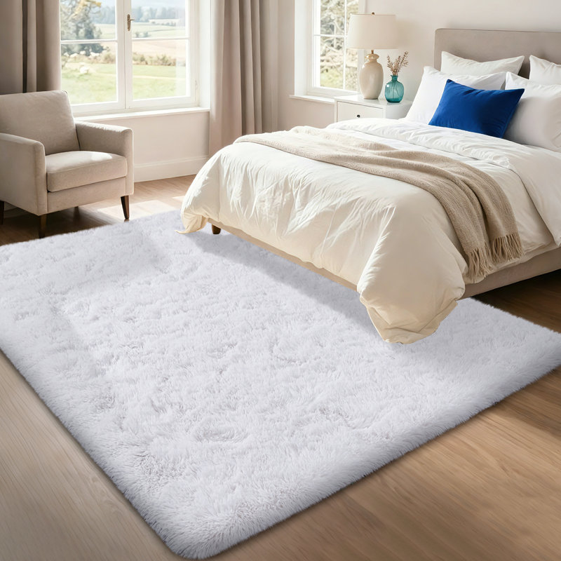 9x12 ft Soft White Shag Rugs for Living Room, Indoor Area Rug for Bedroom Home Decor, Rectangle 9' x 12'