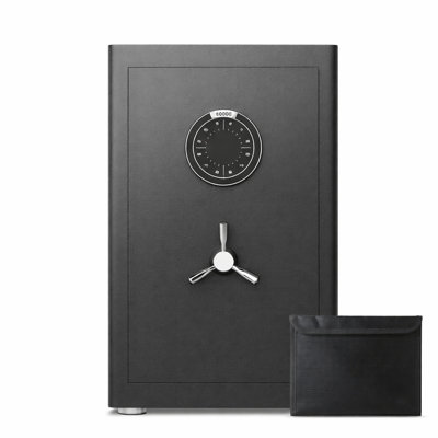 2.0 Cu With Ft Fireproof Bag, Steel Security Safe, Digital Keypad, 3 Unlocking Methods, Dual Alarm, 2 Adjustable Shelves