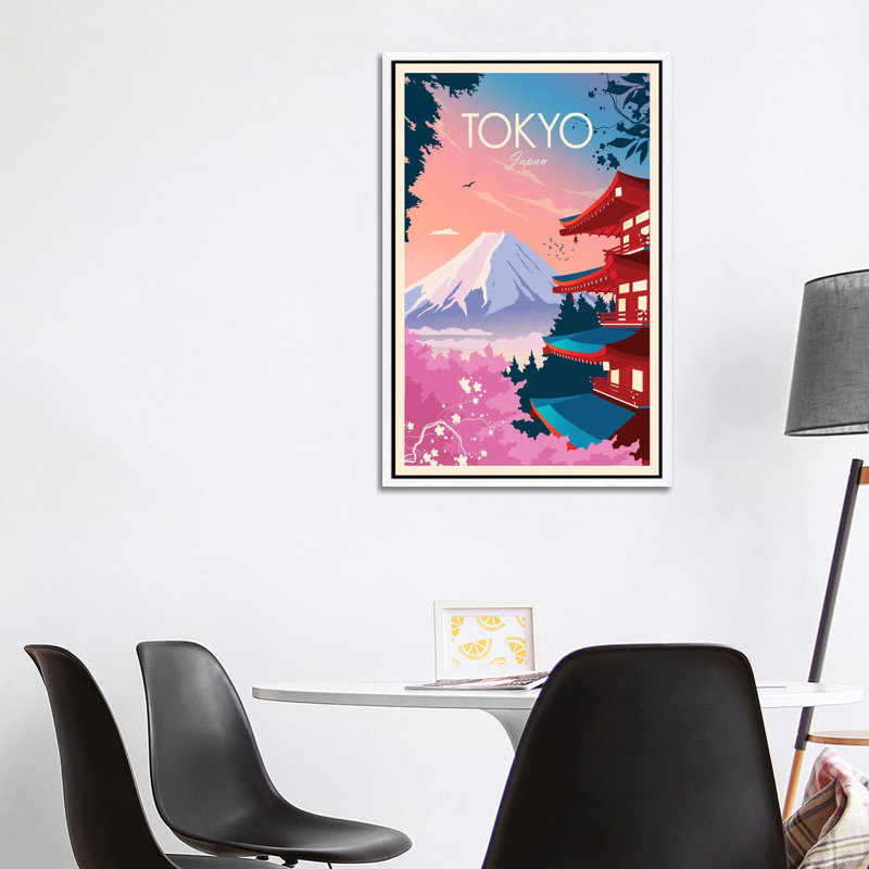 Tokyo 1 Piece Wall Art on Canvas, 101.6 cm H x 66.04 cm W, White Framed
