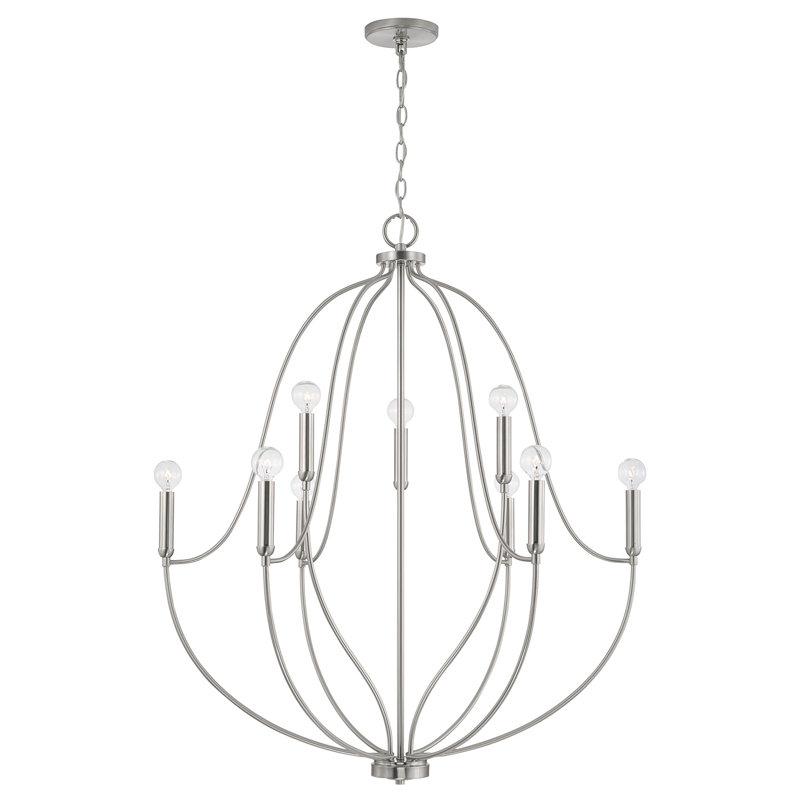 Madison 9 - Light Dimmable Empire Chandelier, Brushed Nickel