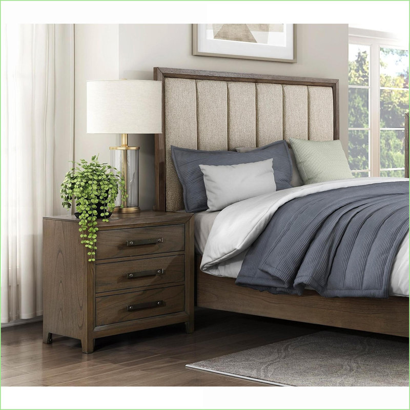 Mobilier de chambre à coucher 3 tiroirs foncé noyer foncé