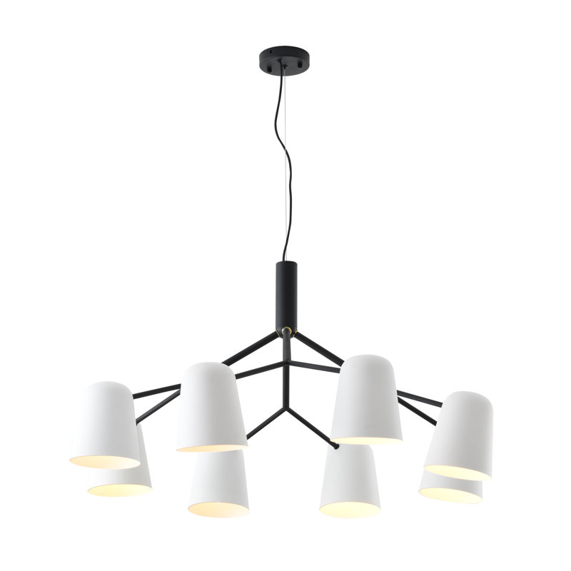 Lustre noir moderne à 8 lumières Loachapoka