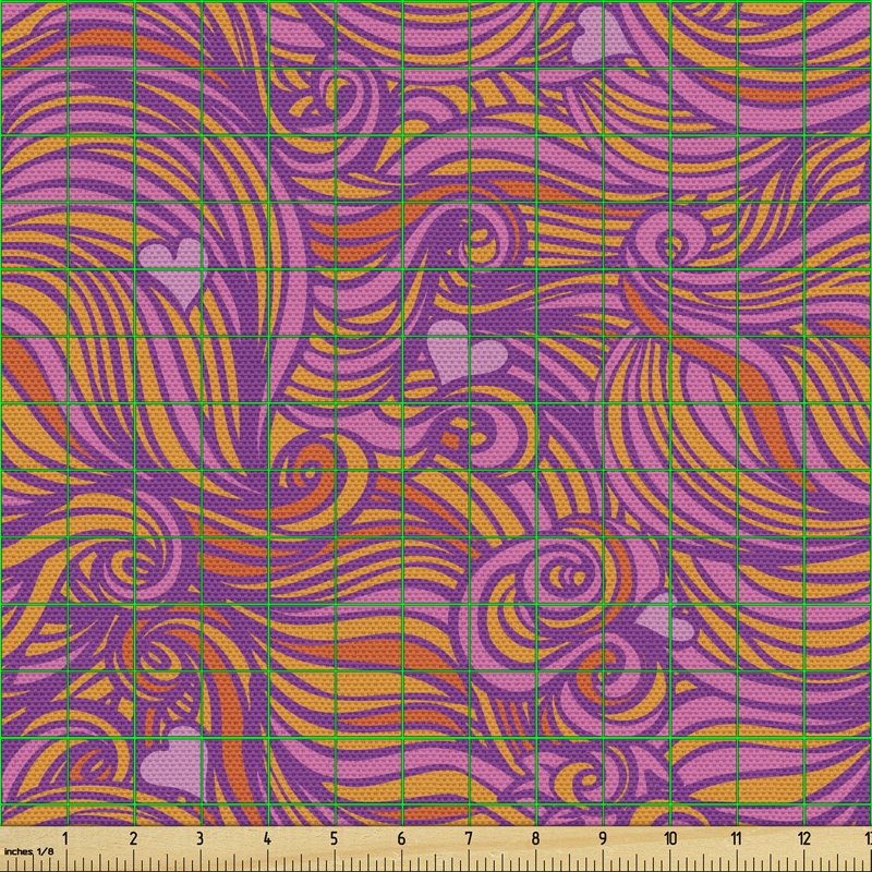 Chawana Hand Drawn Swirls and Hearts Multi-Purpose Fabric