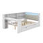 Lit plateforme double avec tiroirs, station de charge, DEL-1384537948