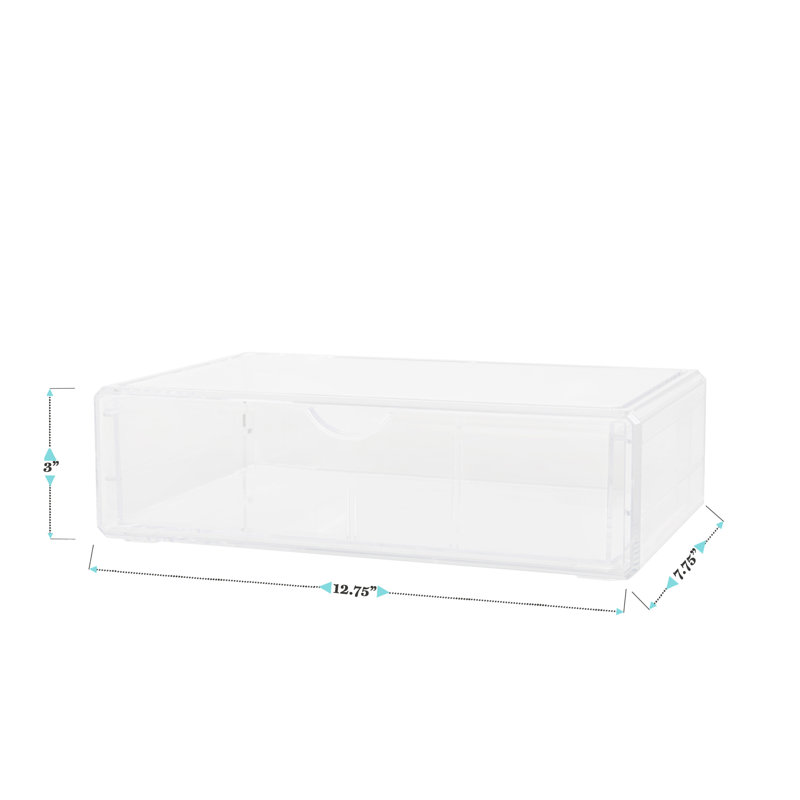 Clear Plastic Stackable Office Organizer with Drawer