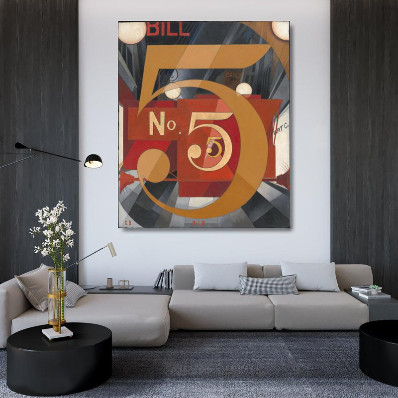 «I Saw the Chiffre 5 in Gold» par Charles Demuth, reproduction d'art sur toile tendue avec châssis, H 48 po x l 33 po