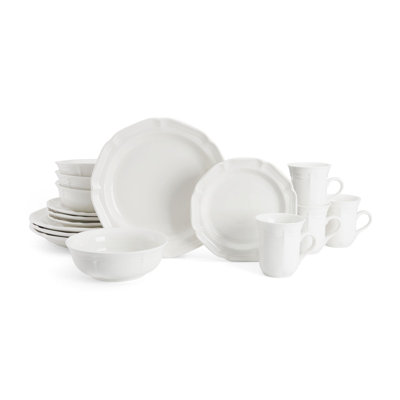 Mikasa French Countryside 16-Piece Dinnerware Set, Service For 4,White
