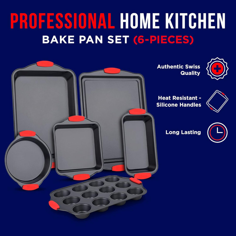 Lifemaster 6 Piece Non-Stick Steel Bakeware Set