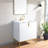 30" White Modern Free-Standing Single Bathroom Vanity With Ceramic Top