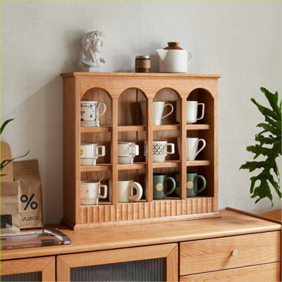 Supports de rangement | Bois de merisier massif de qualité nord-américain | Porte-gobelet naturel naturel pour la maison | Traditionnel | Cuisine