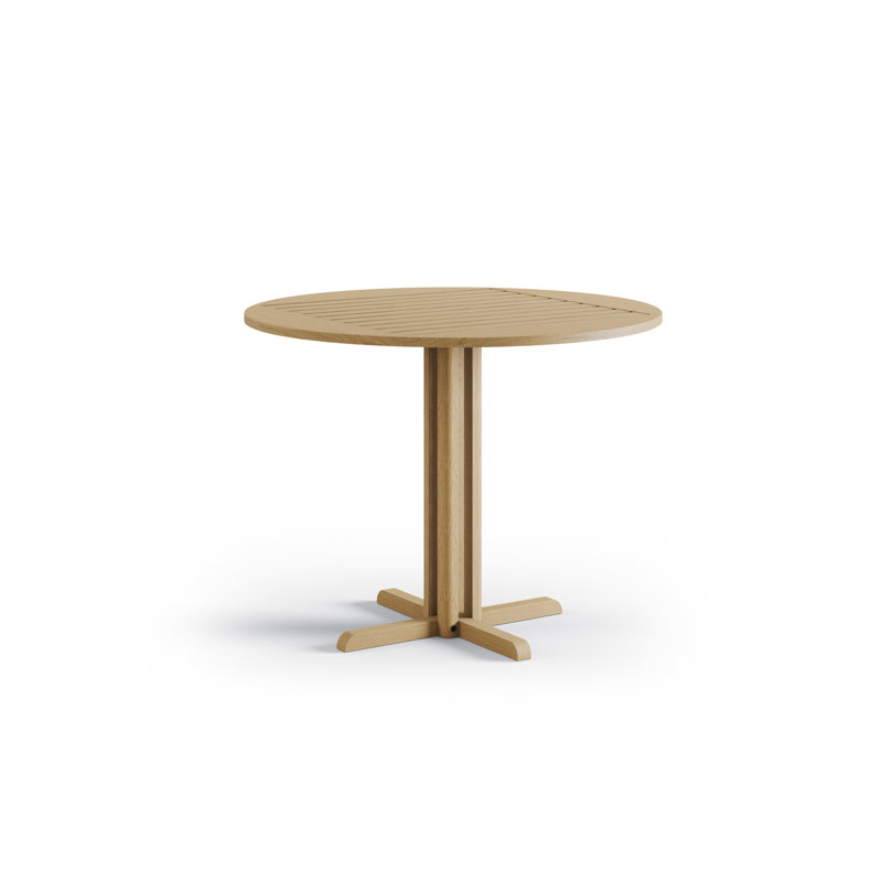 Round Ash Outdoor Bistro Table , 90cm cm W 90cm cm D, Light Brown