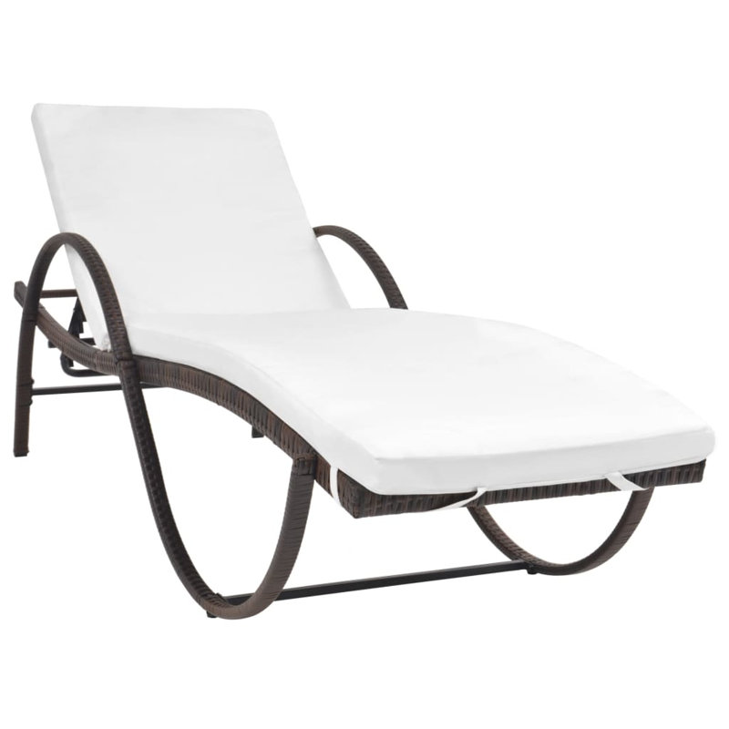 Volkman 77.2" Long Single chaise with Cushions, Brown