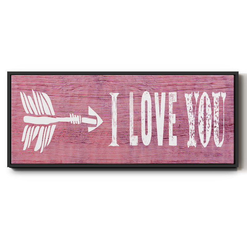 «I Love You», toile encadrée, H 20 po x l 50 po