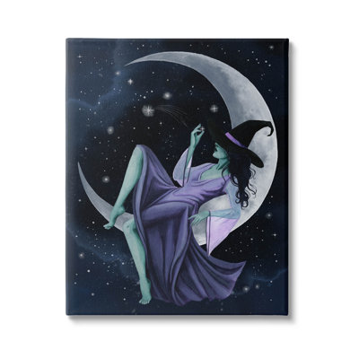 «Witch Relaxing Crescent Moon», art mural par Grace Popp
