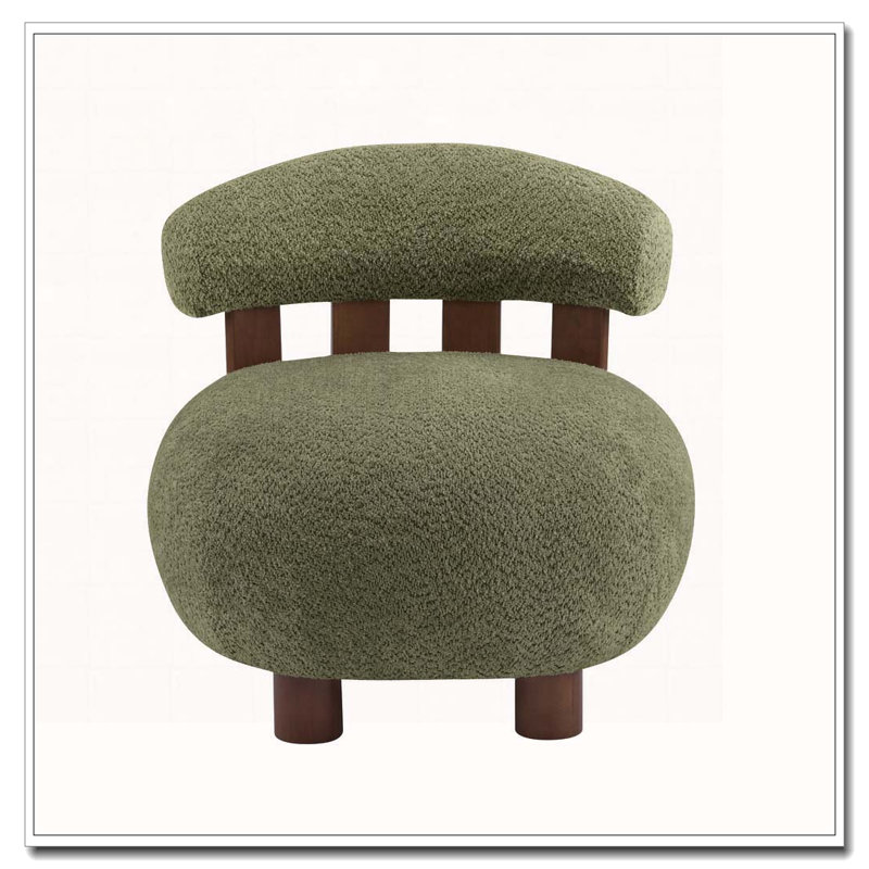 Fauteuil d'appoint en tissu Bouble, Vert olive