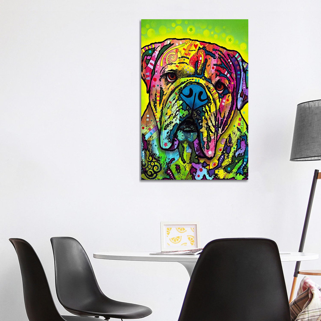 Hey Bulldog by Dean Russo - Wrapped Canvas Painting