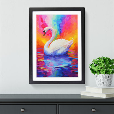Swan Colour Field - Framed Print