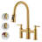 3 Holes 8 Inch Centerset Bridge Kitchen Faucet With Pull Down Sprayer-104947303