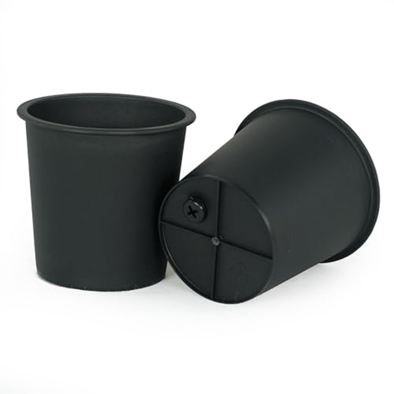 7.9" Round Nursery Plant Pot - Garden Plastic Pots With Drainage (5-Pack), 6.7" H x 7.9" W x 7.9" D