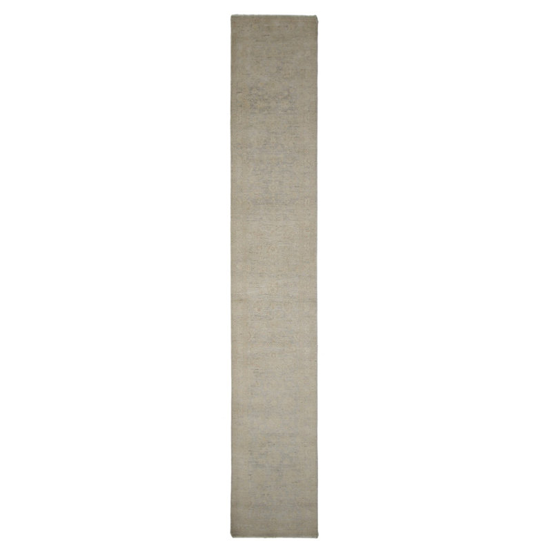 Davey Hand Knotted 2.6x16 Beige Runner